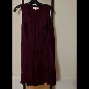 Two by Vince Camuto silk beaded purple dress with slits
